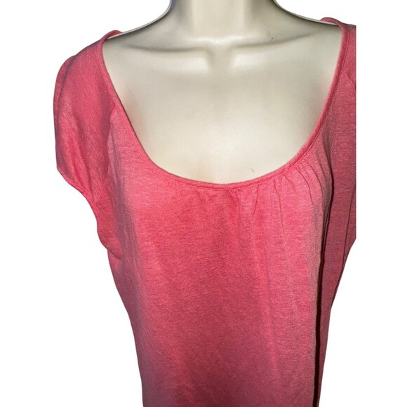Ann Taylor Loft Womens‎ Scoop Neck Pink Linen Top XXL Boho Casual Summer Beach - Picture 3 of 6